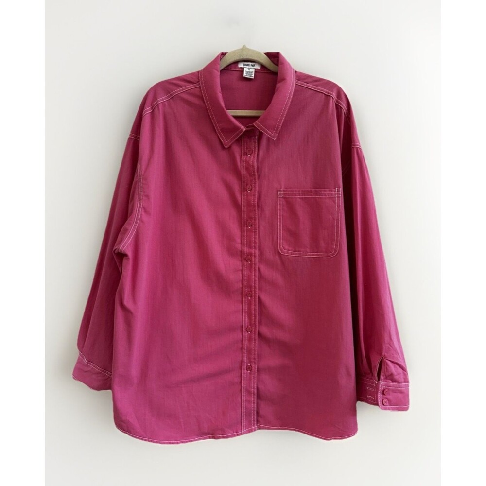 Rachel Paige Shirt Womens‎ XL Pink Cotton Long Sleeves Button Up Top